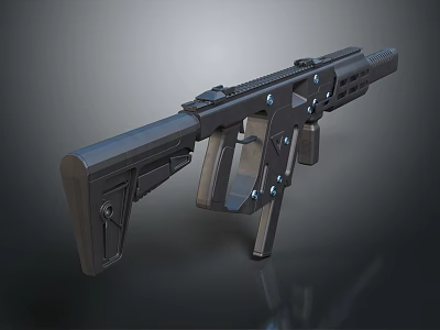 Modern Tactical Firearm With Black Metal Construction And Sleek Grip Design 3d model