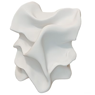 Modern White Abstract 3D Luxury Wall Decor with Sculptural Design for Contemporary Interior 3d model