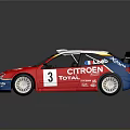Citroen Rally Racing Car With Red White Blue Livery Total Logo And Number 3