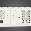 Row Of Industrial Control Panels With Electrical Switch Units And Indicators 3d model