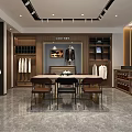 Modern Men's Clothing Store Interior Featuring Suits On Mannequins Wooden Cabinets And Marble Floor