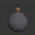Spherical Weapon With Hammered Texture Surface And Cork Stopper Top Metal Fuse Design