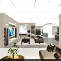 Modern MELING Home Appliances Showroom With Cabinets Table And Plants