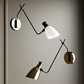 Modern Interior Wall Sconce Lighting With Black Metal Arm And Glass Shade