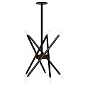 Modern Black Frame Chandelier With Cross Design And Round Ceiling Base