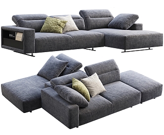 Modern Combination Sofa Multi-person Sofa Office Multi-person Sofa 3d model