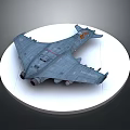 Cosmic Aerospace Spacecraft Model Display On Circular Stand With Detailed Structure