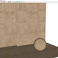 Textured Stone Wall With Vertical Stripes And Decorative Round Sphere 3d model