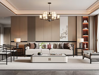 New Chinese Living Room 3d model
