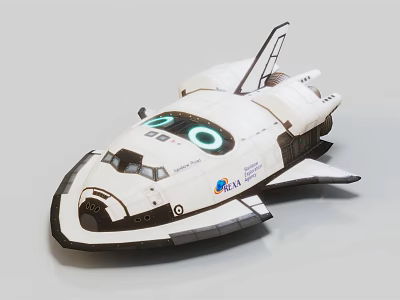 Detailed Space Shuttle Model With NASA Logo And White Exterior Design 3d model