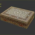 Handcrafted Decorative Wooden Storage Box With Intricate Geometric Pattern And Colorful Inlays