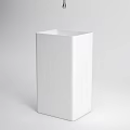 Sleek Contemporary White Washbasin With Minimalist Design And Water Drop Feature For Modern Bathroom