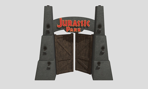 Modern Cartoon Gate Jurassic Park Gate Stone Gate Cartoon Gate Game Gate Castle Gate Castle Gate 3d model