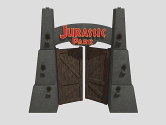 Modern Cartoon Gate Jurassic Park Gate Stone Gate Cartoon Gate Game Gate Castle Gate Castle Gate 3d model