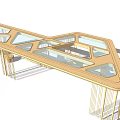 Modern Geometric Pergola Design With Transparent Glass Roof And Support Columns