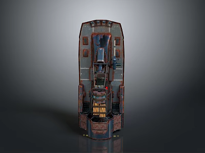 Water Vessel Interior Design Showcasing Control Panels Seats Compartments and Lighting 3d model