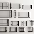 Casement Windows With Different Sizes And Modern Frame Designs For Home Use 3d model