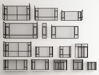 modern windows combination windows balcony windows casement windows bay windows 3d model