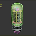 Vintage Vacuum Tube Clock Featuring MESA 6L6 GC Component And EIA 440 Specification 3d model