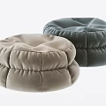 Multiple Soft Fabric Poufs in Various Neutral Tones for Living Room Seating