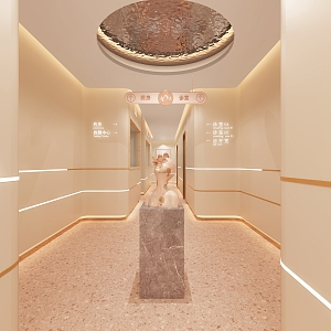 modern corridor hospital beauty salon corridor aisle 3d model