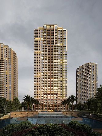 High-rise residential in Jianou residential area 3d model