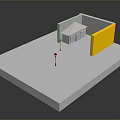 3D Display Equipment With Measuring Tools Yellow Panel And White Structure Model