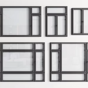 Modern windows 3d model