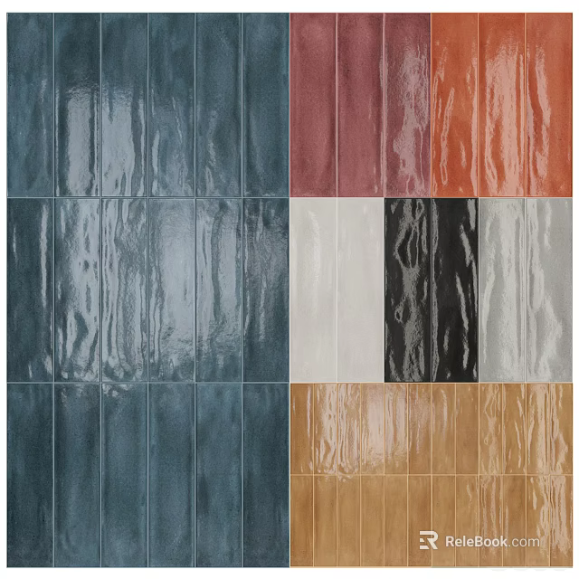 Floor Tiles for Interior Flooring with Multiple Colors Vertical Texture Glossy Matte Finish 3d model