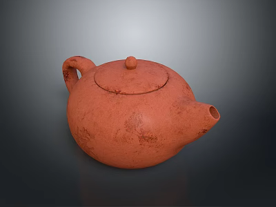 Terracotta Clay Teapot With Handle And Spout For Daily Household Use 3d model
