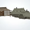 Chinese-style thatched house 3d model