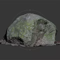 Organic Natural Stone With Green Moss Covered Rough Surface And Natural Shape For Garden Decoration