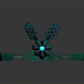 Futuristic Teal Mechanical Device With Multi Limbed Structure And Glowing Core 3d model