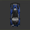 Blue McLaren Racing Car With Renault Logo Aerodynamic Rear Wing And Number 12