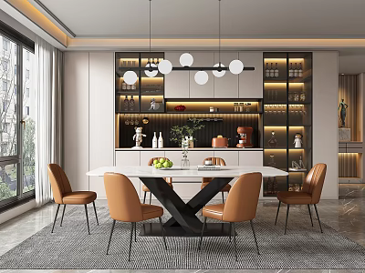 Modern Restaurant Wine Cabinet 3d model