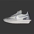 White And Gray Nike Mesh Upper Sports Shoes With Modern Design And White Sole
