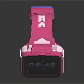 Pink Smart Watch For Kids With Digital Screen Time Date Display And Colorful Strap