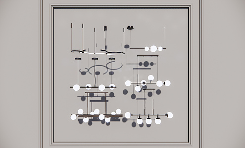 Modern chandelier combination 3d model