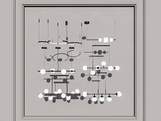 Modern chandelier combination 3d model