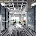 Public office area 3d model