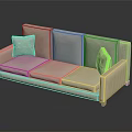 Modern White Sofa With Three Seat Design And Decorative Cushions For Living Room