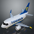 Detailed Ryanair Aerospace Model Featuring Blue White Livery And Logo Design
