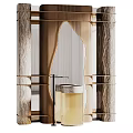 Elegant Irregular Mirror With Wooden Frame And Marble Columns In Modern Interior