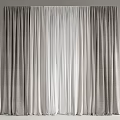 Double Layer Modern Curtains With Dark Textured Outer And White Sheer Inner Panels 3d model