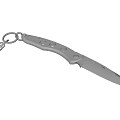 Portable Stainless Steel Folding Knife with Keychain and Ergonomic Handle Design