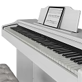 Elegant Digital Piano with Wooden Frame and Leather Padded Stool