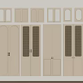 Beige Door Panels With Various Designs Including Glass And Grille Details