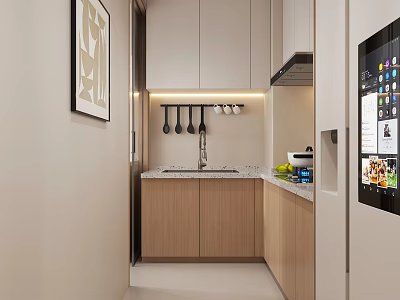 modern kitchen cream kitchen 3d model