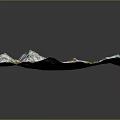 Garden Landscape Design With 3D Mountain Terrain Snow Covered Peaks And River Valleys