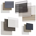 Gray White And Beige Fabric Curtains Stacked For Modern Room Decor